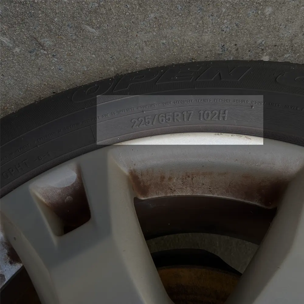 find your tire size on tire